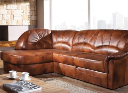 Classic corner sofa 100% leather living landscape upholstered sofa couch seat